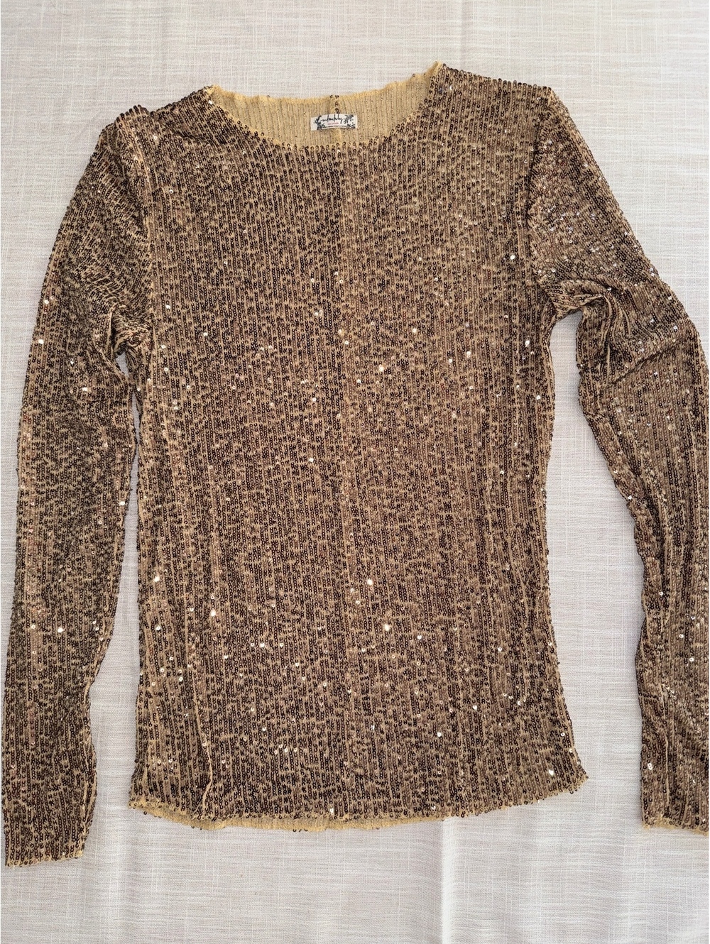 Intimately Free People gold Sequin Long Sleeve Top